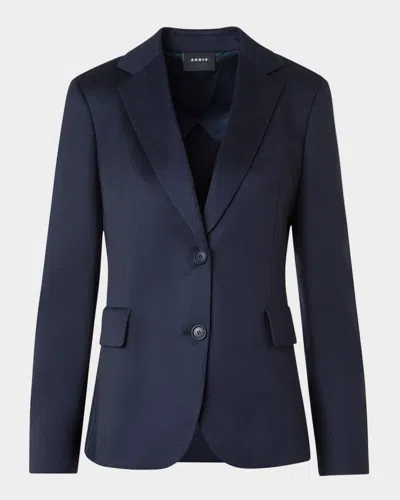 Akris Single-breasted Cashmere Jacket In Blue