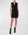Akris Single-breasted Sleeveless Mini Tuxedo Dress In Black