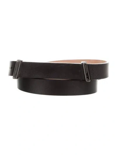 Pre-owned Akris Skinny Leather Belt In Black