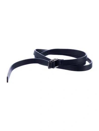 Pre-owned Akris Skinny Leather Belt In Black