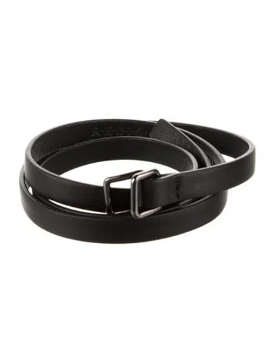 Pre-owned Akris Skinny Leather Belt In Black