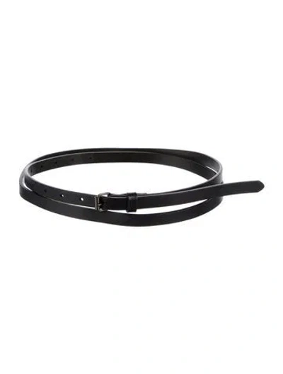 Pre-owned Akris Skinny Leather Belt In Black
