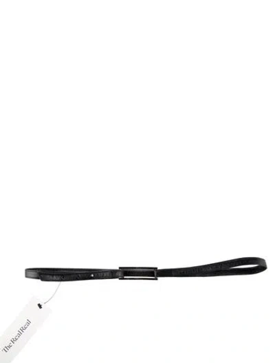 Pre-owned Akris Skinny Leather Belt In Black