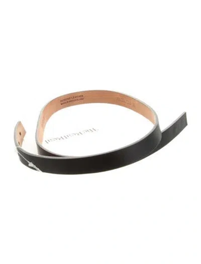 Pre-owned Akris Skinny Leather Belt In Black