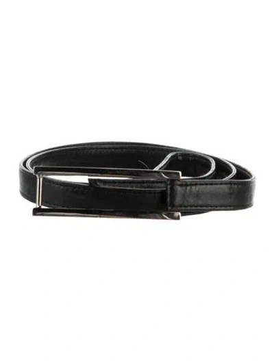 Pre-owned Akris Skinny Leather Belt In Black