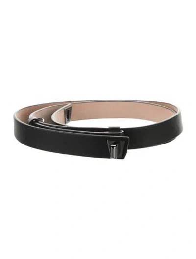 Pre-owned Akris Skinny Leather Belt In Black