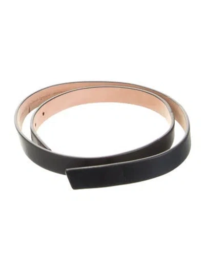 Pre-owned Akris Skinny Leather Belt In Black