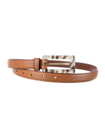 Pre-owned Akris Skinny Leather Belt In Brown