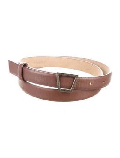 Pre-owned Akris Skinny Leather Belt Kit In Brown