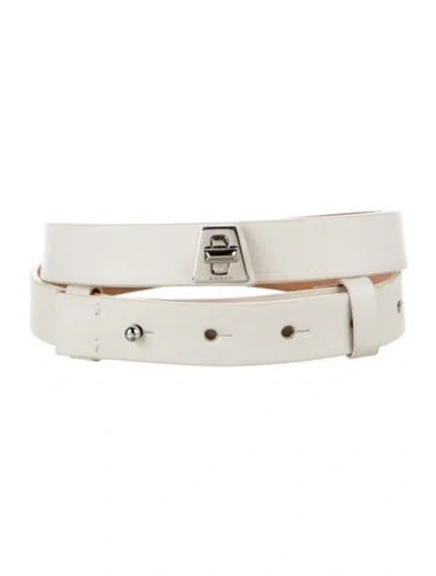 Pre-owned Akris Skinny Leather Waist Belt In Neutrals