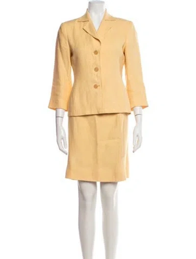 Pre-owned Akris Skirt Suit In Yellow