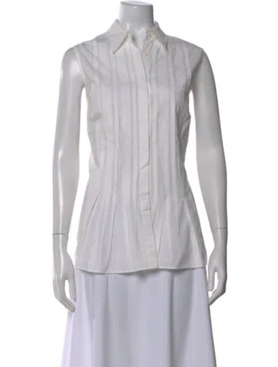 Pre-owned Akris Sleeveless Button-up Top In Neutral