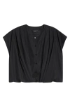 Akris Sleeveless Cotton Voile Crop Top In Black