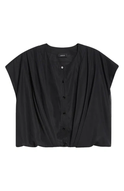 Akris Sleeveless Cotton Voile Crop Top In Black