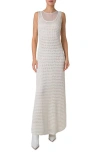 Akris Crochet & Knit Layered Maxi Dress In Ecru