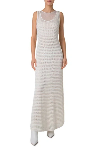 AKRIS AKRIS SLEEVELESS CROCHET & KNIT SWEATER DRESS