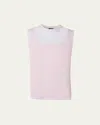 Akris Sleeveless Double Layer Techno Tulle Top In Pale Pink