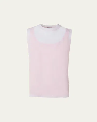 Akris Sleeveless Double Layer Techno Tulle Top In Pale Pink
