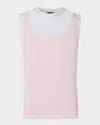 Akris Sleeveless Double Layer Techno Tulle Top In Pale Pink