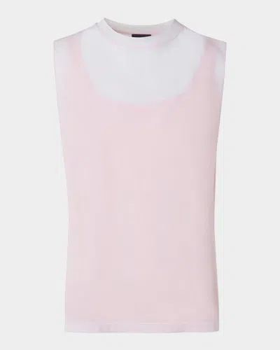 AKRIS SLEEVELESS DOUBLE LAYER TECHNO TULLE TOP