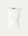 Akris Sleeveless Fitted Silk Knit Top In Neutral