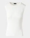 Akris Sleeveless Fitted Silk Knit Top In White