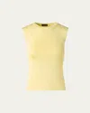 Akris Sleeveless Fitted Silk Stretch Knit Top In Mimosa