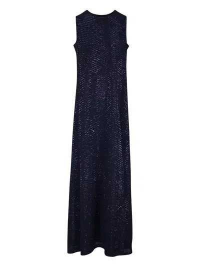 Akris Sleeveless Maxi Dress In Blue