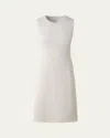 Akris Sleeveless Paneled Double-face Linen Dress In Greige