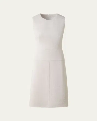 Akris Sleeveless Paneled Double-face Linen Dress In Greige