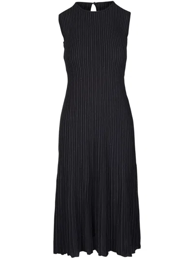 Akris Sleeveless Pleated Dress In Schwarz