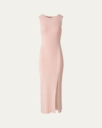 Akris Sleeveless Ribbed Stretch Crepe Tube Dress In Pink