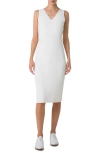Akris Wool Crepe Sheath Dress In Ecru