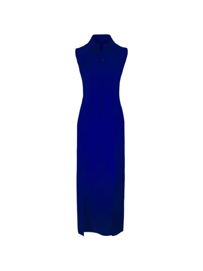 Akris Sleeveless Side-slit Midi Dress In Black