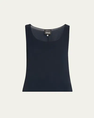 Akris Sleeveless Silk Shell In Blue