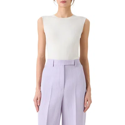 Akris Sleeveless Silk Sweater In Neutral