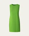 Akris Sleeveless Wool Crepe Double-face Sheath Dress In Grass Green