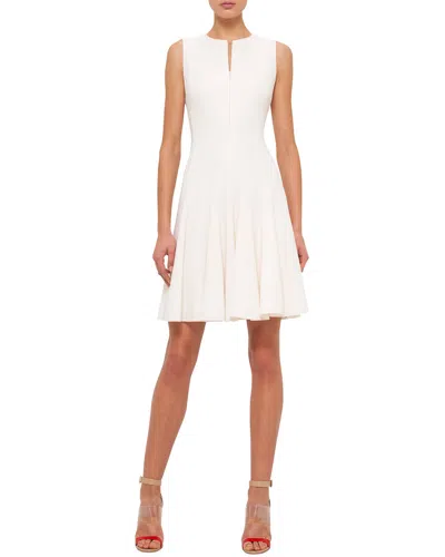 AKRIS SLEEVELESS ZIP-FRONT SEAMED A-LINE DRESS