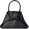 AKRIS AKRIS SMALL AI PLAID WOVEN LEATHER CONVERTIBLE TOTE