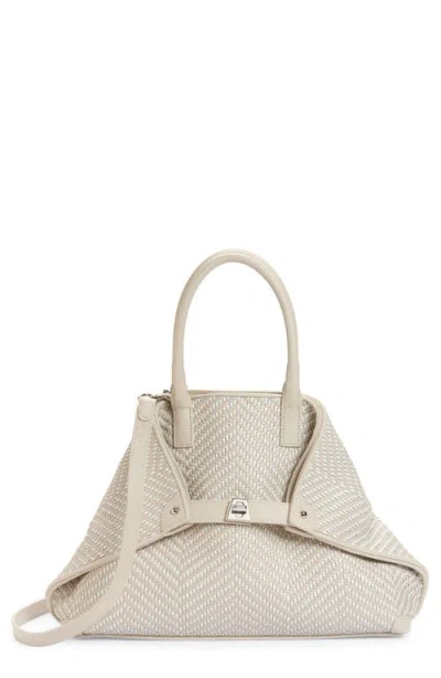Akris Small Ai Woven Leather Tote In Neutral
