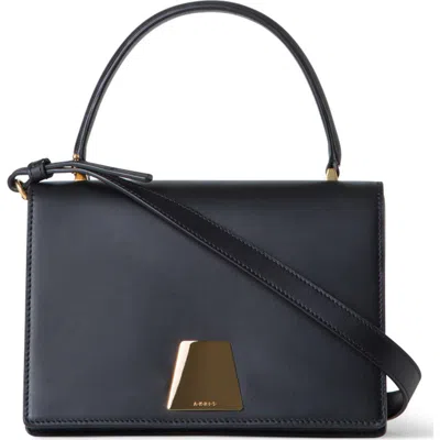 Akris Small Alice Leather Top Handle Bag In Black