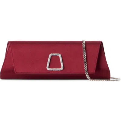 Akris Small Anouk East/west Silk Satin Clutch In Garnet