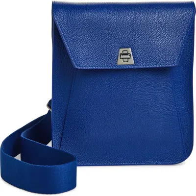 Akris Small Anouk Leather Crossbody Bag In Blue