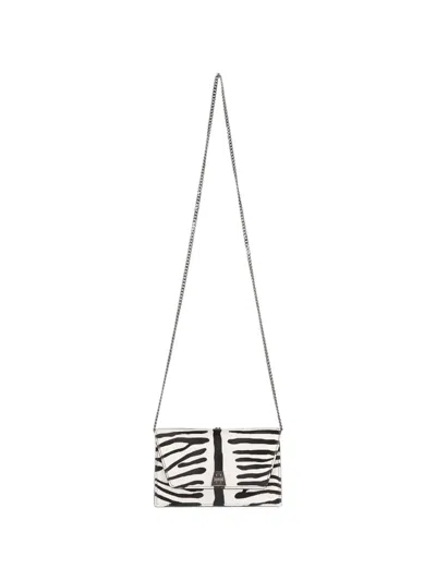 Akris Small Anouk Zebra-print Leather Clutch Bag In Orange