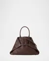 Akris Small Woven Leather Tote Bag In Brown