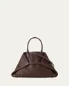 Akris Small Woven Leather Tote Bag In Brown