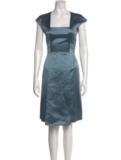 Pre-owned Akris Square Neckline Knee-length Dress In Gray
