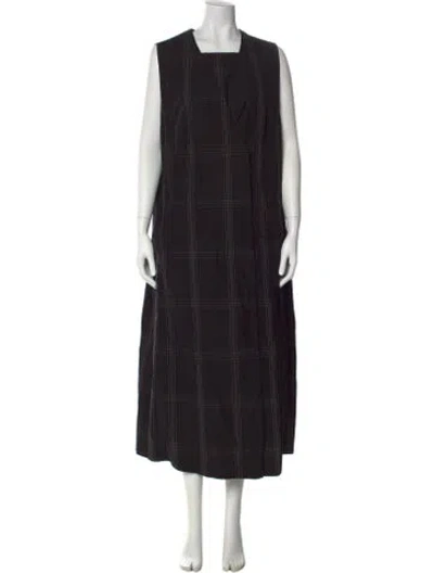 Pre-owned Akris Square Neckline Long Dress In Black
