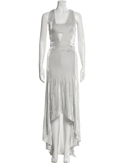 Pre-owned Akris Square Neckline Long Dress In White