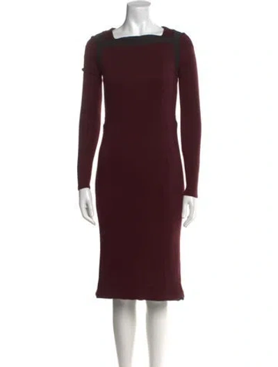 Pre-owned Akris Square Neckline Midi Length Dress In Brown